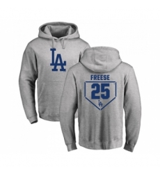 Men Baseball Los Angeles Dodgers 25 David Freese Gray RBI Pullover Hoodie