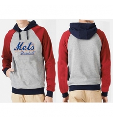 MLB Men Nike New York Mets Pullover Hoodie GreyRed