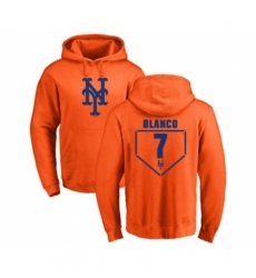 Men Baseball New York Mets 7 Gregor Blanco Orange RBI Pullover Hoodie