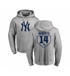 Men MLB Nike New York Yankees 14 Brian Roberts Gray RBI Pullover Hoodie