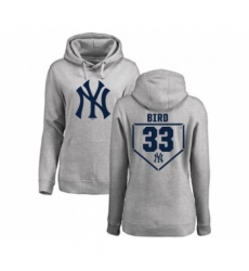 MLB Women Nike New York Yankees 33 Greg Bird Gray RBI Pullover Hoodie