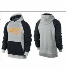 MLB Men Nike Oakland Athletics Pullover Hoodie GreyBlack