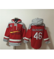 Men St Louis Cardinals 46 Paul Goldschmidt Ageless Must Have Lace Up Pullover Hoodie