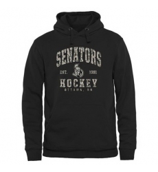 Men Ottawa Senators Black Camo Stack Pullover Hoodie