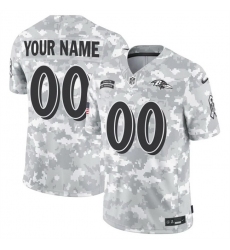 Men Baltimore Ravens Active Player Custom 2024 F U S E Arctic Camo Salute To Service Limited Stitched Football Jersey