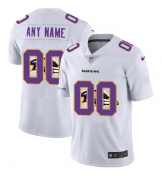 Men Women Youth Toddler Baltimore Ravens Custom White Men Nike Team Logo Dual Overlap Limited NFL Jersey