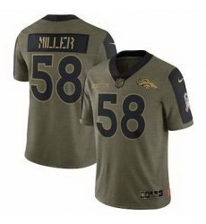 Men Women Youth Toddler Denver Broncos Custom 2021 Olive Salute To Service Limited Jersey