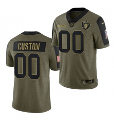 Men Women Youth Toddler  Las Vegas Raiders ACTIVE PLAYER Custom 2021 Olive Salute To Service Limited Stitched Jersey