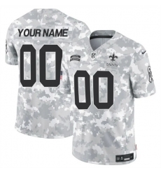 Men New Orleans Saints Active Player Custom 2024 F U S E Arctic Camo Salute To Service Limited Stitched Football Jersey