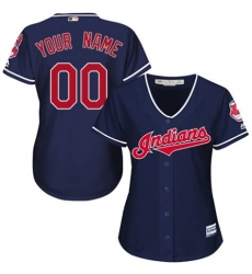 Men Women Youth All Size Cleveland Indians Majestic Navy Home Cool Base Custom Jersey