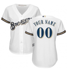 Men Women Youth All Size Milwaukee Brewers Custom Cool Base White Jersey