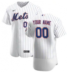 Men Women Youth Toddler New York Mets White Strips Custom Nike MLB Flex Base Jersey