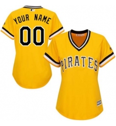 Men Women Youth All Size Pittsburgh Pirates Cool Base Custom Jersey Yellow