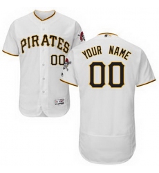 Men Women Youth All Size Pittsburgh Pirates Majestic Home White Flex Base Authentic Collection Custom Jersey