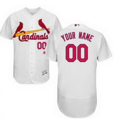 Men Women Youth All Size St Louis St.Louis Cardinals Majestic Home White Flex Base Authentic Collection Custom Jersey