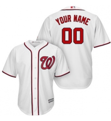 Men Women Youth All Size Washington Nationals Majestic Cool Base Custom Jersey White 3