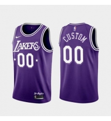 Men Women youth Lakers Custom Purple 2022 City 60s Throwback Jersey 