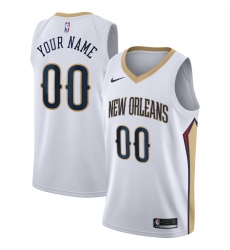 Men Women Youth Toddler New Orleans Pelicans White Gold Custom Nike NBA Stitched Jersey