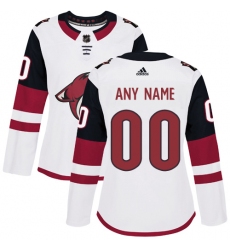 Men Women Youth Toddler White Jersey - Customized Adidas Arizona Coyotes Away