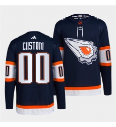 Men Women Youth Edmonton Oilers Custom Navy 2022 23 Reverse Retro Stitched Jersey