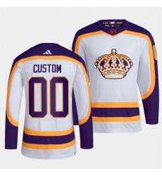 Men Women Youth Los Angeles Kings Custom White 2022 Reverse Retro Stitched Jersey