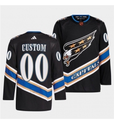 Men Women Youth Washington Capitals Custom Black 2022 23 Reverse Retro Stitched Jersey