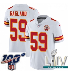 2020 Super Bowl LIV Men Nike Kansas City Chiefs #59 Reggie Ragland White Vapor Untouchable Limited Player NFL Jersey