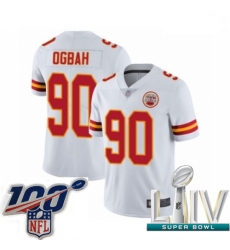 2020 Super Bowl LIV Youth Kansas City Chiefs #90 Emmanuel Ogbah White Vapor Untouchable Limited Player Football Jersey