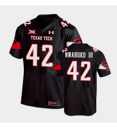 Men Texas Tech Red Raiders Chux Nwabuko Iii Replica Black Football Team Jersey