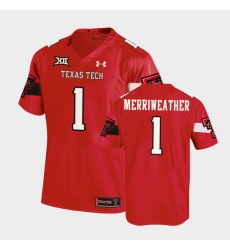 Men Texas Tech Red Raiders Krishon Merriweather Replica Red Football Team Jersey