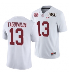 Alabama Crimson Tide Tua Tagovailoa White 2021 Rose Bowl Champions College Football Playoff College Football Playoff Jersey