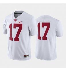 Alabama Crimson Tide White Limited #17 College Football Jersey