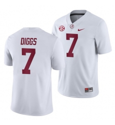 NCAA Football Alabama Crimson Tide Trevon Diggs White 2019 Away Game Jersey