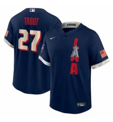 Men's Los Angeles Angels #27 Mike Trout Nike Navy 2021 MLB All-Star Game Replica Player Jersey