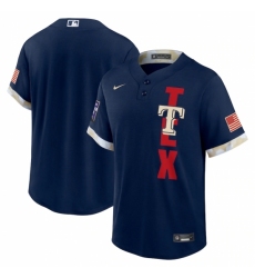 Men's Texas Rangers Blank Nike Navy 2021 MLB All-Star Game Replica Jersey