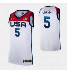 Men's USA Team Zach LaVine Home White 2021 Tokyo Olympics Jersey II