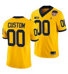 Michigan Wolverines Custom Maize 2021 Orange Bowl Playoffs Limited Jersey