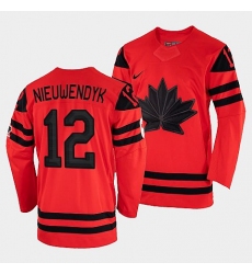 Men's Canada Hockey Joe Nieuwendyk Red 2022 Winter Olympic #12 Gold Winner Jersey