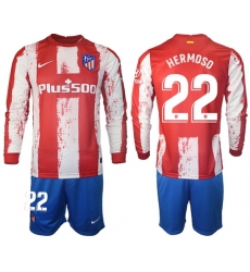 Men Atletico de Madrid Long Sleeve Soccer Jerseys 507