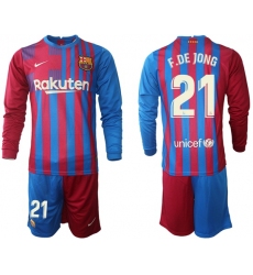 Men Barcelona Long Sleeve Soccer Jerseys 564