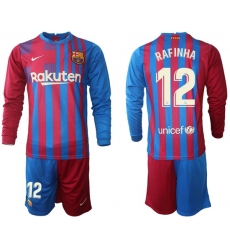 Men Barcelona Long Sleeve Soccer Jerseys 573