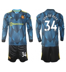 Men Manchester United Long Sleeve Soccer Jerseys 543