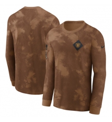 Men Las Vegas Raiders Brown 2023 Salute To Service Long Sleeve T Shirt