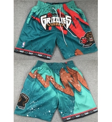 Men Memphis Grizzlies Aqua Shorts  28Run Small 29