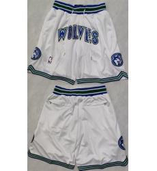 Men Minnesota Timberwolves White Shorts