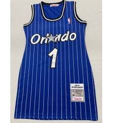 Women Orlando Magic #1 Penny Hardaway Blue Dress Stitched Jersey Blue