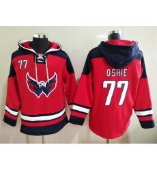 Men's Washington Capitals #77 T.J. Oshie Red Ageless Must-Have Lace-Up Pullover Hoodie