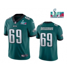 Men Philadelphia Eagles 69 Landon Dickerson Green Super Bowl LVII Patch Vapor Untouchable Limited Stitched Jersey