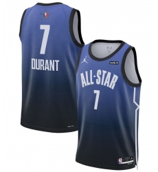 Men 2023 All Star 7 Kevin Durant Blue Game Swingman Stitched Basketball Jersey