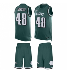 Men's Nike Philadelphia Eagles #48 Wes Hopkins Limited Midnight Green Tank Top Suit NFL Jersey